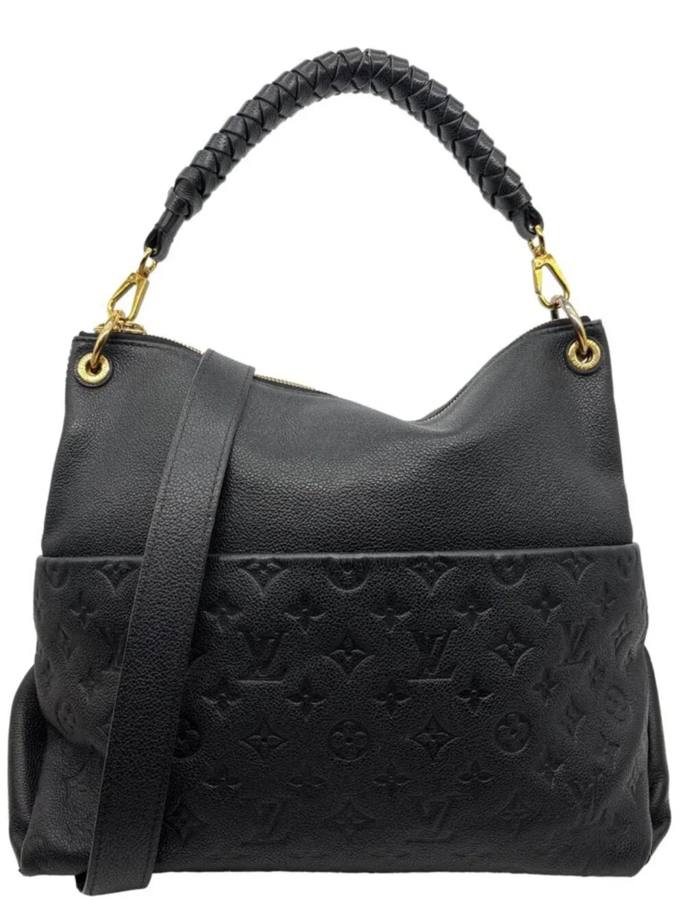 Louis Vuitton Maida Monogram Empreinte Leather Hobo Shoulder Bag Black